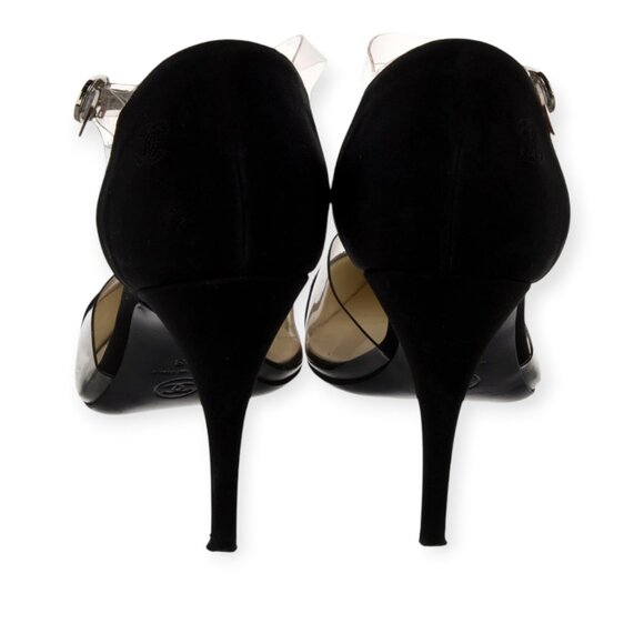 Chanel Interlocking CC Logo Nylon D'Orsay Pointed Toe Pumps - Picture 4 of 5